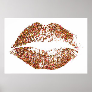 Orange Glitzer Lips #2 Poster