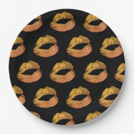 Orange Glitzer Lips Halloween-Party Pappteller