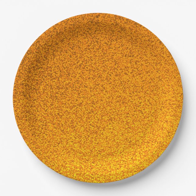 Orange Glitzer Look Paper Teller (Vorderseite)