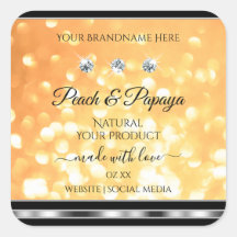 Orange Glitzer Produktkennzeichnungen glänzende Di