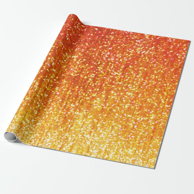 Orange Glitzer-Verpackungs-Papier Geschenkpapier (Ungerollt)