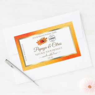 Orange Glitzer White Product Labels Ladybug Logo Rechteckiger Aufkleber