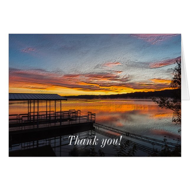 Orange Glory Morning Painterly Dankeschön Card (Vorderseite (Horizontal))