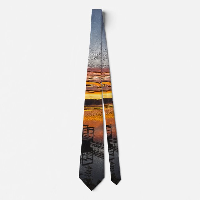 Orange Glory Morning Painterly Neck Tie Krawatte (Vorderseite)
