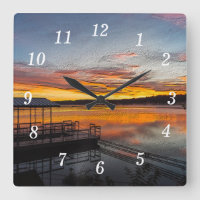 Orange Glory Morning Painterly Wall Clock