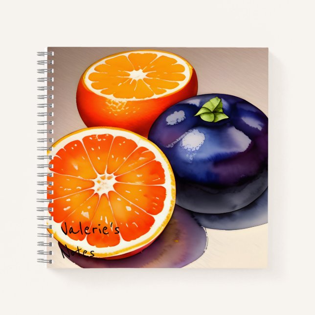 Orange Glow Watercolor Notizbuch (Vorderseite)