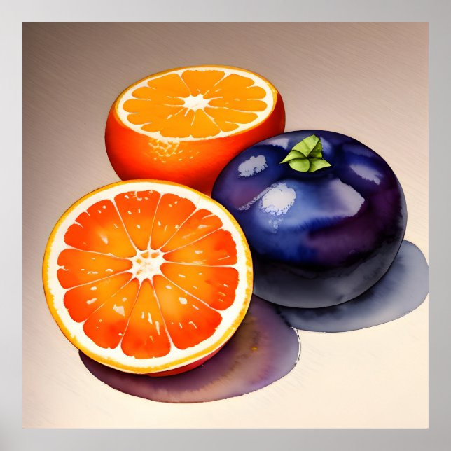 Orange Glow Watercolor Poster (Vorne)