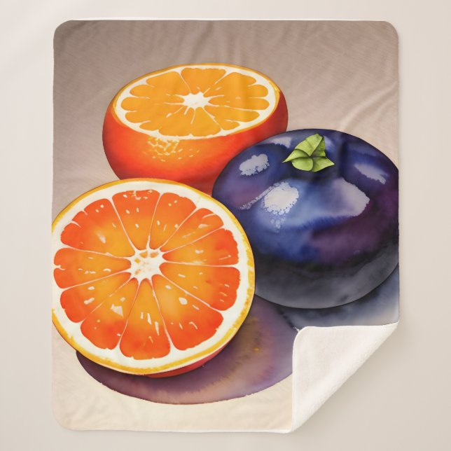 Orange Glow Watercolor Sherpadecke (Vorderseite)