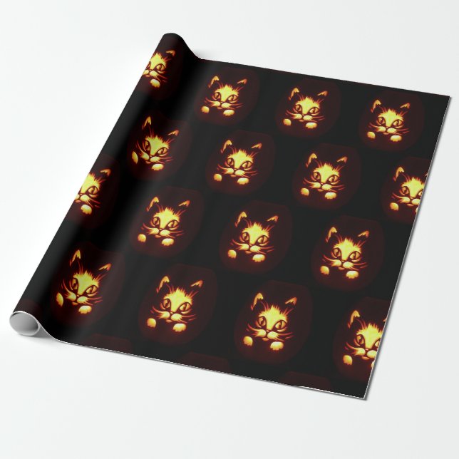 Orange Glows Cat Geschenkpapier (Ungerollt)