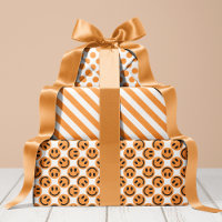 Orange glückliche Streifen und Polka Dot