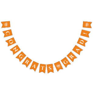 Orange   Glückwunsch Grad Jagdfahnen / Feuerwerks Wimpelkette