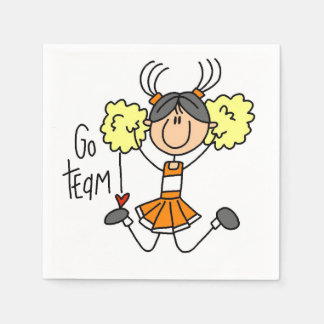 Orange Go Team Cheerleader Paper Napkins Serviette