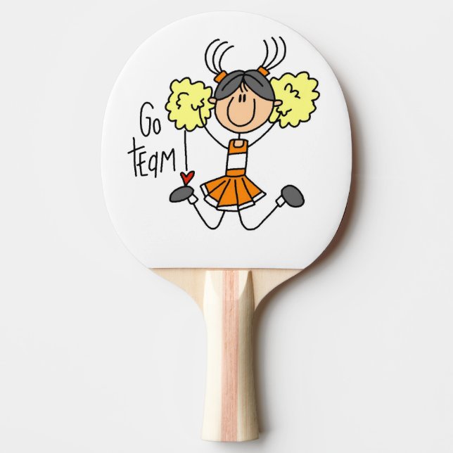 Orange Go Team Cheerleader Ping Pong Paddle Tischtennis Schläger (Vorderseite)