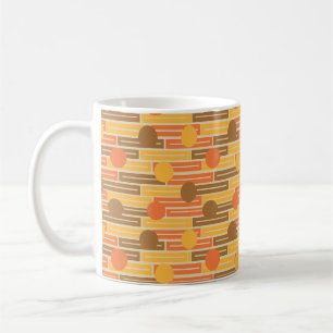 Orange, Gold, braune Rechtecke und Kreise Kaffeetasse