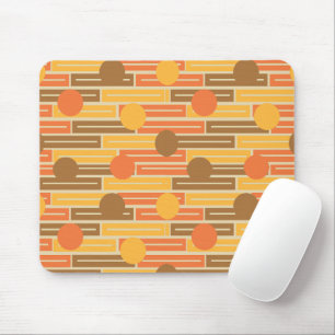 Orange, Gold, braune Rechtecke und Kreise Mousepad
