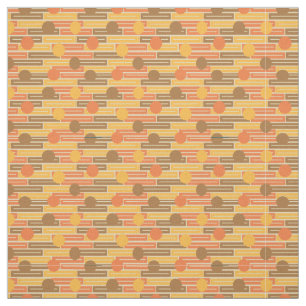 Orange, Gold, braune Rechtecke und Kreise Stoff