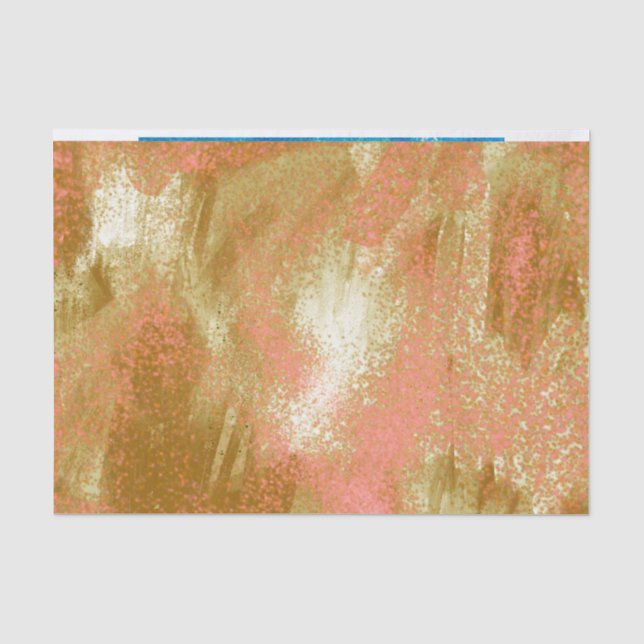 Orange Gold Brown Abstrakt Seidenpapier (Vorderseite)