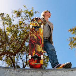 Orange Gold 'Chinesisches Jahr des Drachen 2024' Skateboard