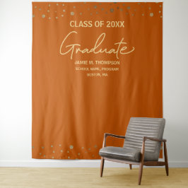 Orange Gold Class 2024 Backdrop Abschluss Wandteppich