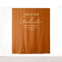 Orange Gold Class 2024 Backdrop Abschluss