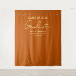 Orange Gold Class 2024 Backdrop Abschluss Wandteppich