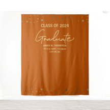 Orange Gold Class 2024 Backdrop Abschluss