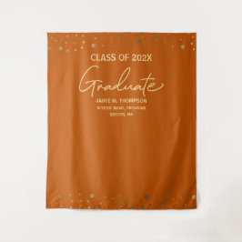 Orange Gold Class 2024 Backdrop Abschluss Wandteppich