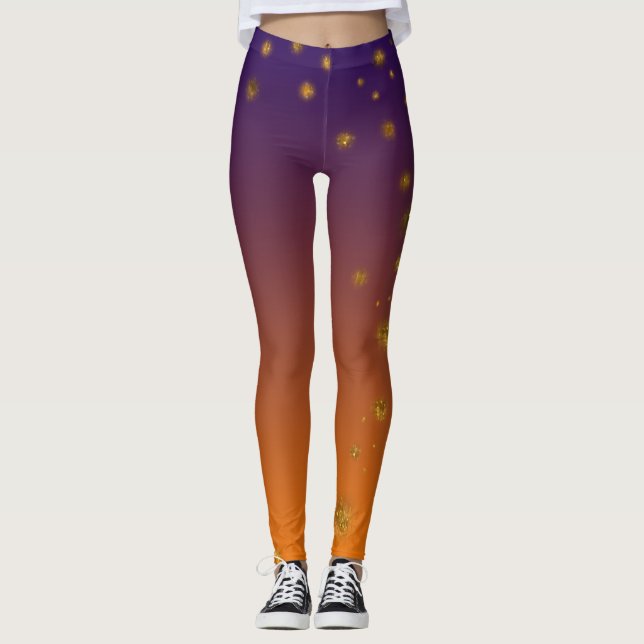Orange Gold Custom Leggings (Vorderseite)
