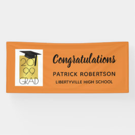 Orange & Gold GRAD | bearbeitbare Farbe | Abschlus Banner