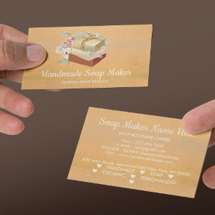 Orange Gold Handmade Bath Bomb Soap Maker Visitenkarte