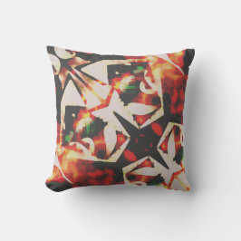 Orange Gold Kohle Beige Diagonal Batik Look Kissen