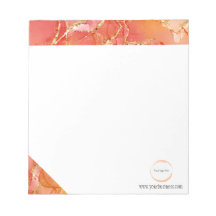 Orange Gold Marble Business-Branding Notepad