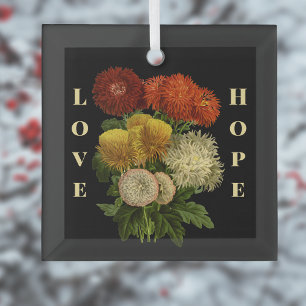 Orange Gold Marigold Floral Minimalistisch Hope Li Ornament Aus Glas