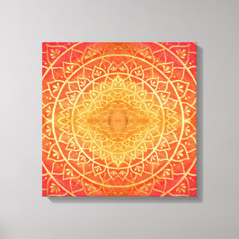 Orange Gold Red Mandala Muster Leinwanddruck