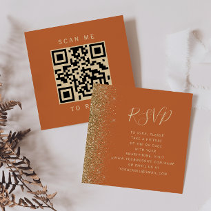 Orange Gold Wedding QR Code UAWG Begleitkarte