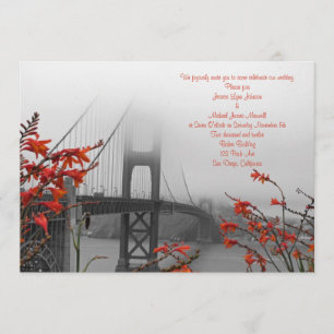 Orange Golden Gate Hochzeit Einladung