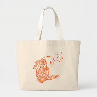 Orange Goldfisch-Tasche Jumbo Stoffbeutel