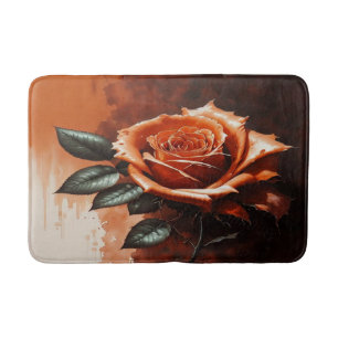Orange Gothic Rose Bath Mat Badematte