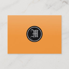Orange gotisches Monogramm Visitenkarte