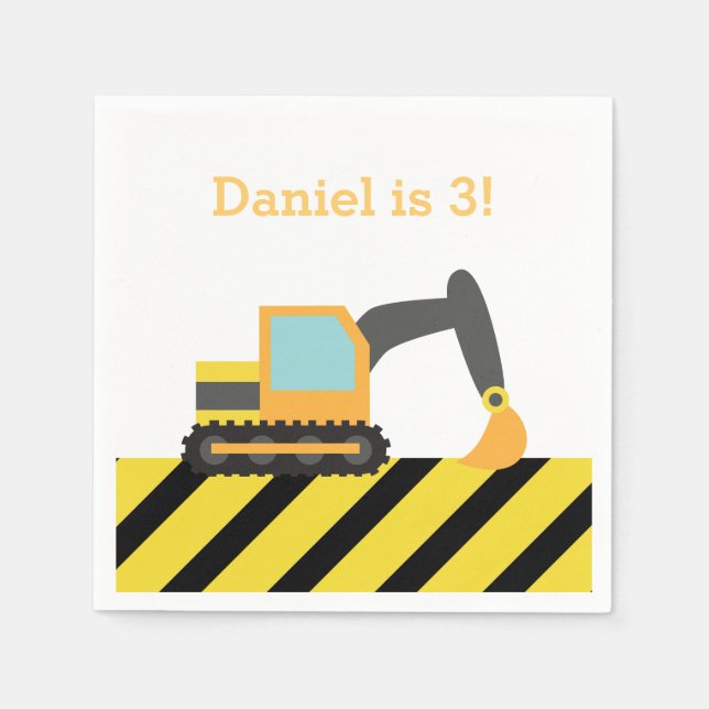 Orange Grabbau Kindergeburtstag Party Serviette (Vorderseite)