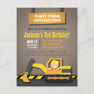 Orange Grabbau Thema Geburtstagsparty Einladung