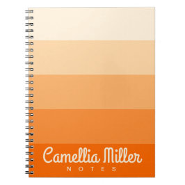 Orange Gradient Personal Notes Monogram Modern Notizblock