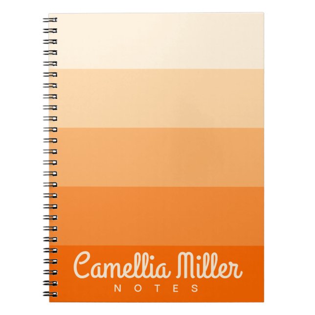 Orange Gradient Personal Notes Monogram Modern Notizblock (Vorderseite)