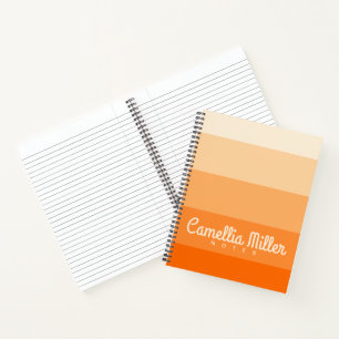 Orange Gradient Personal Notes Monogram Modern Notizbuch