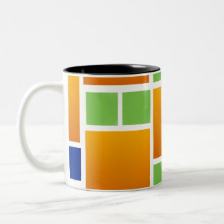Orange Gradient Squares Zweifarbige Tasse