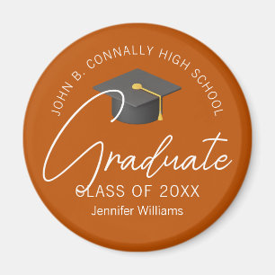 Orange Graduate Custom Graduate Party Magnet