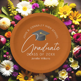 Orange Graduate Custom Graduate Party Pappteller