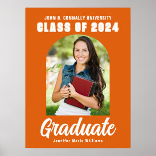 Orange Graduate Foto Arch Modern Graduate Party Poster