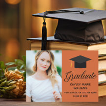 Orange Graduate Foto Black Script Abschluss