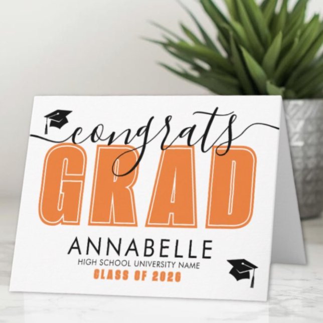 Orange Graduation Karte (Orange Graduation Card)